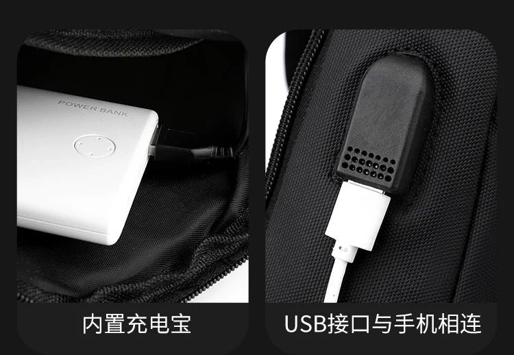 Bolsa Transversal Masculina Multibolsos – Tecido Oxford – Uso Diário e Viagem