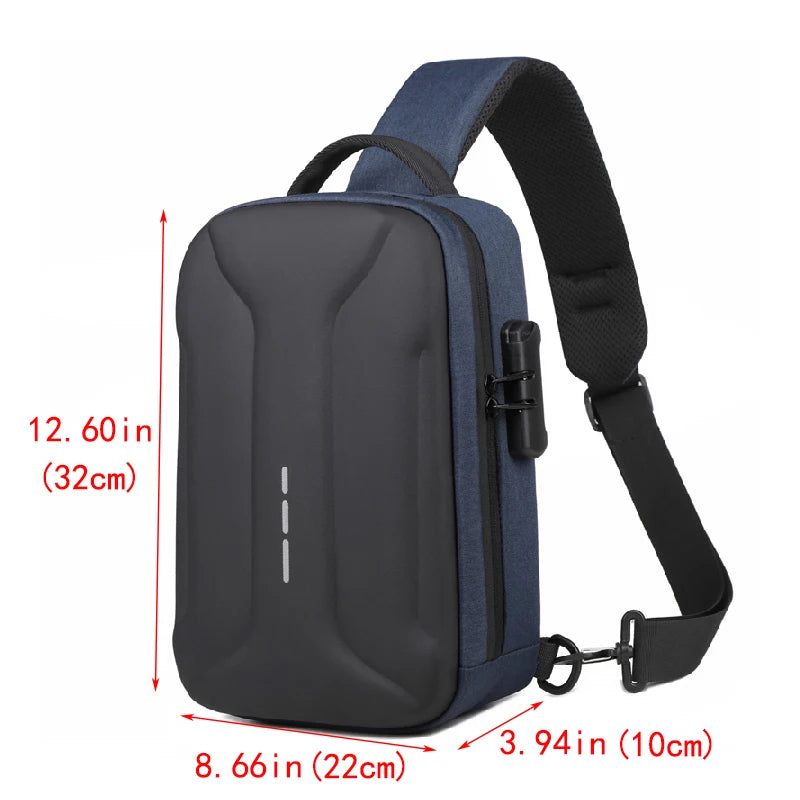 Bolsa Transversal Antifurto com Cadeado e Porta USB – Nylon Resistente