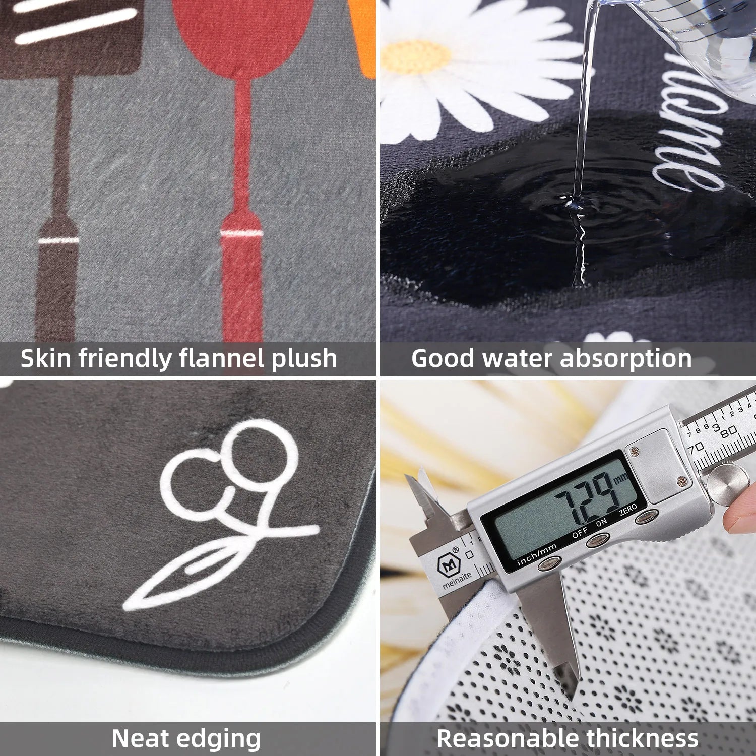 Tapete Multiuso Antiderrapante – Absorção de Água – Lavável na Máquina – Cozinha e Banheiro
