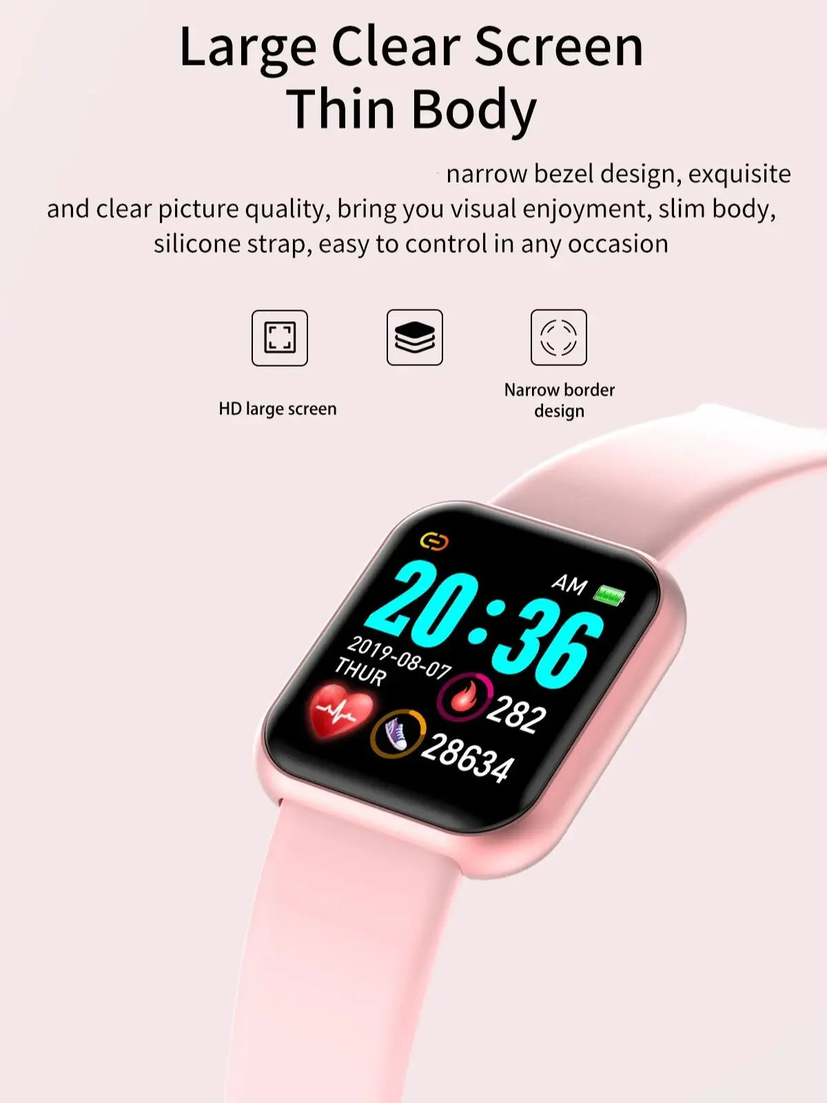 Smartwatch Esportivo – Monitor Cardíaco e Sono – Notificações – Unissex