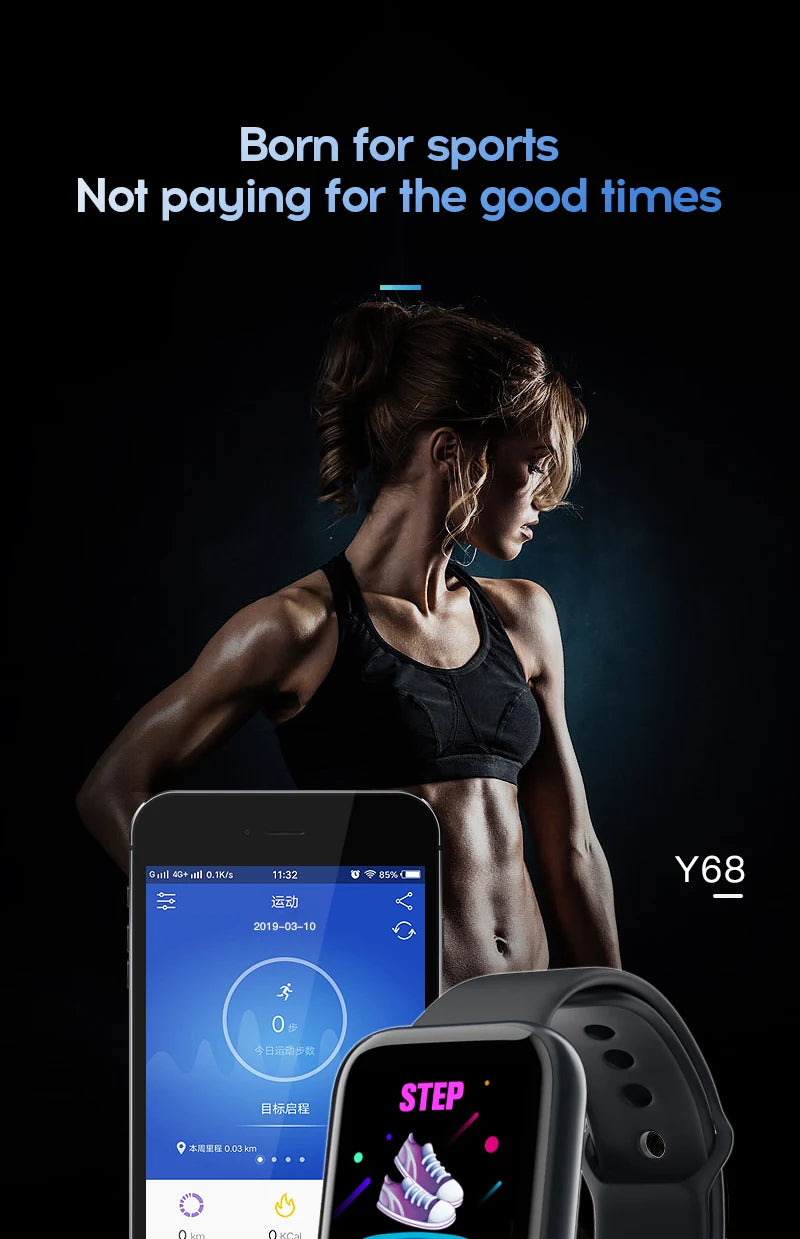 Smartwatch Esportivo – Monitor Cardíaco e Sono – Notificações – Unissex