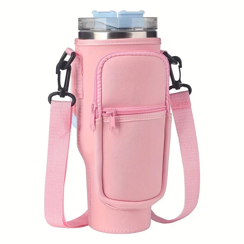 Capa para Copo Térmico com 2 Bolsas Laterais – Nylon – Compatível com Copos de 30oz e 40oz