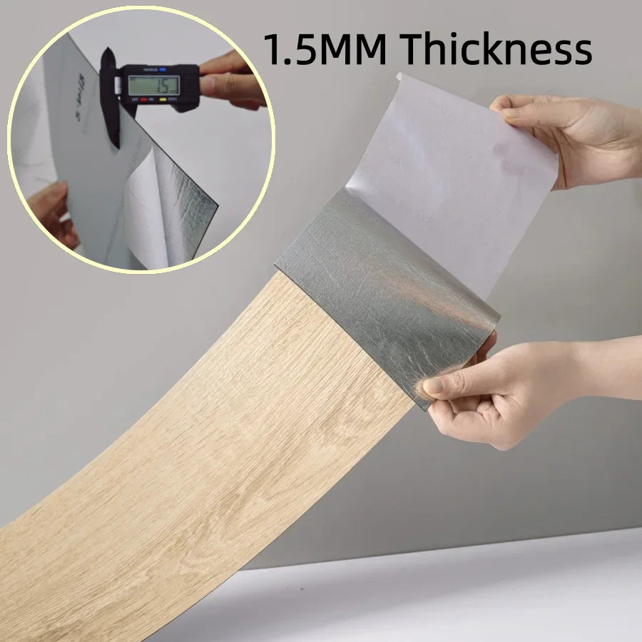 10Pcs 40x15cm PVC Floor Stickers Self-adhesive Stickers Waterproof Thickened Wood Grain Floor Stickers Stickers Living Room
