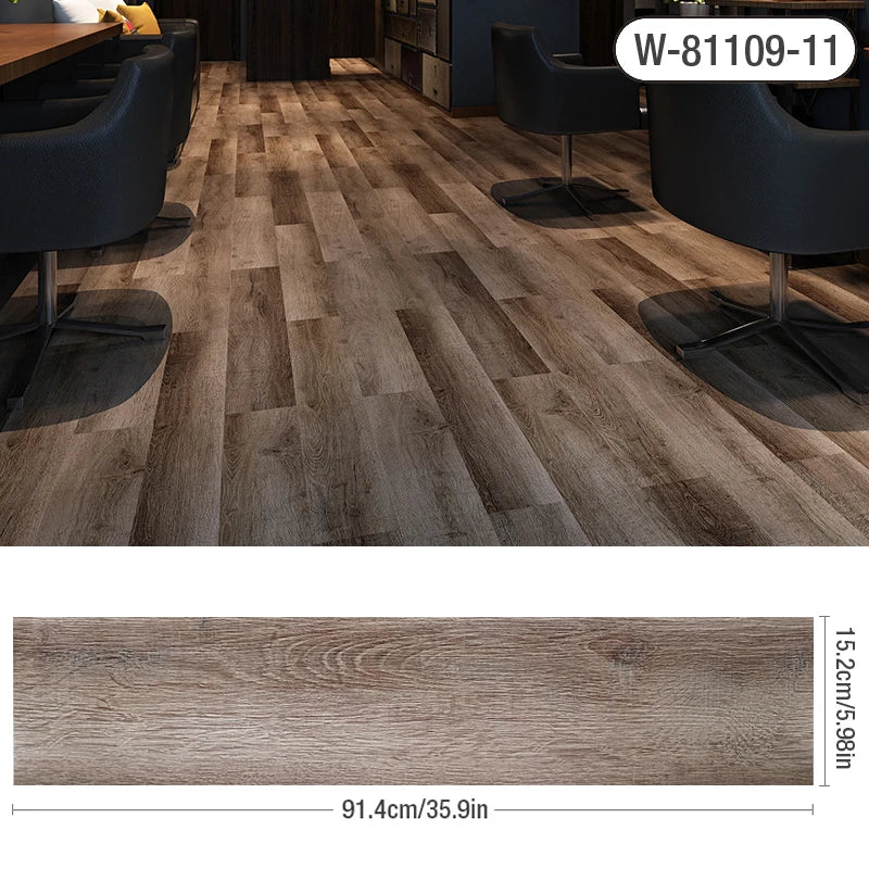 Self-adhesive Wood Grain Floor Wall Stickers PVC Wallpaper for Living Room Toilet Kitchen Home Floor Decor Waterproof Sticker