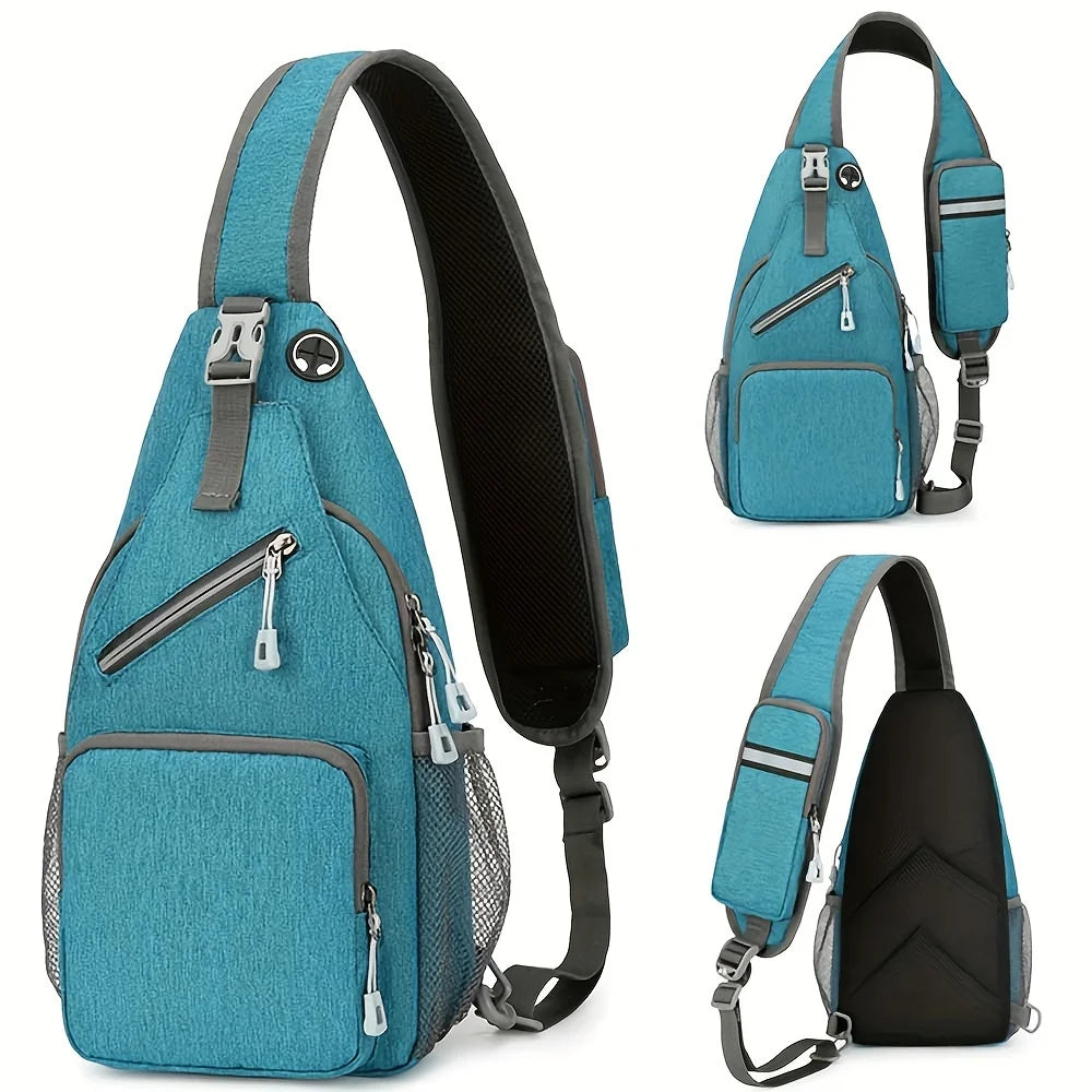 Mochila Transversal Leve Unissex – Bolsa de Ombro para Trilha e Viagem