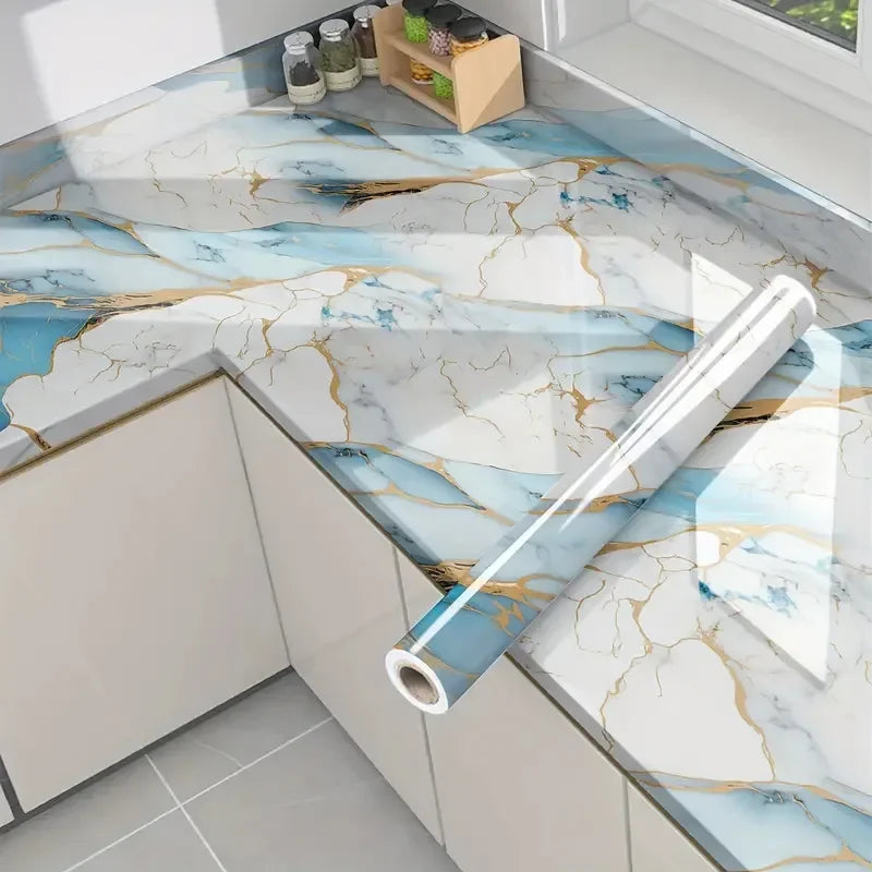 Marble Patterned Wallpaper for Kitchen Dining Room Waterproof and Oil Resistant Home Decoration Background Stickers Wallpaper