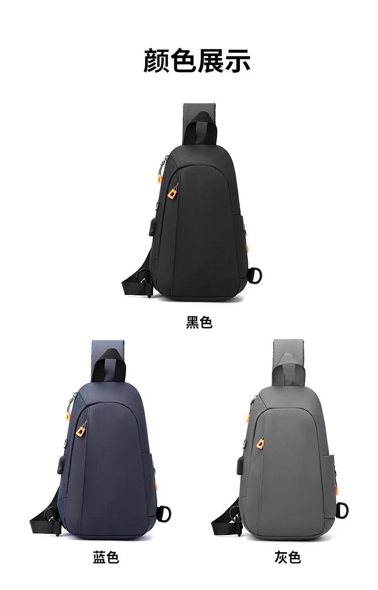 Bolsa Transversal Masculina Multibolsos – Tecido Oxford – Uso Diário e Viagem