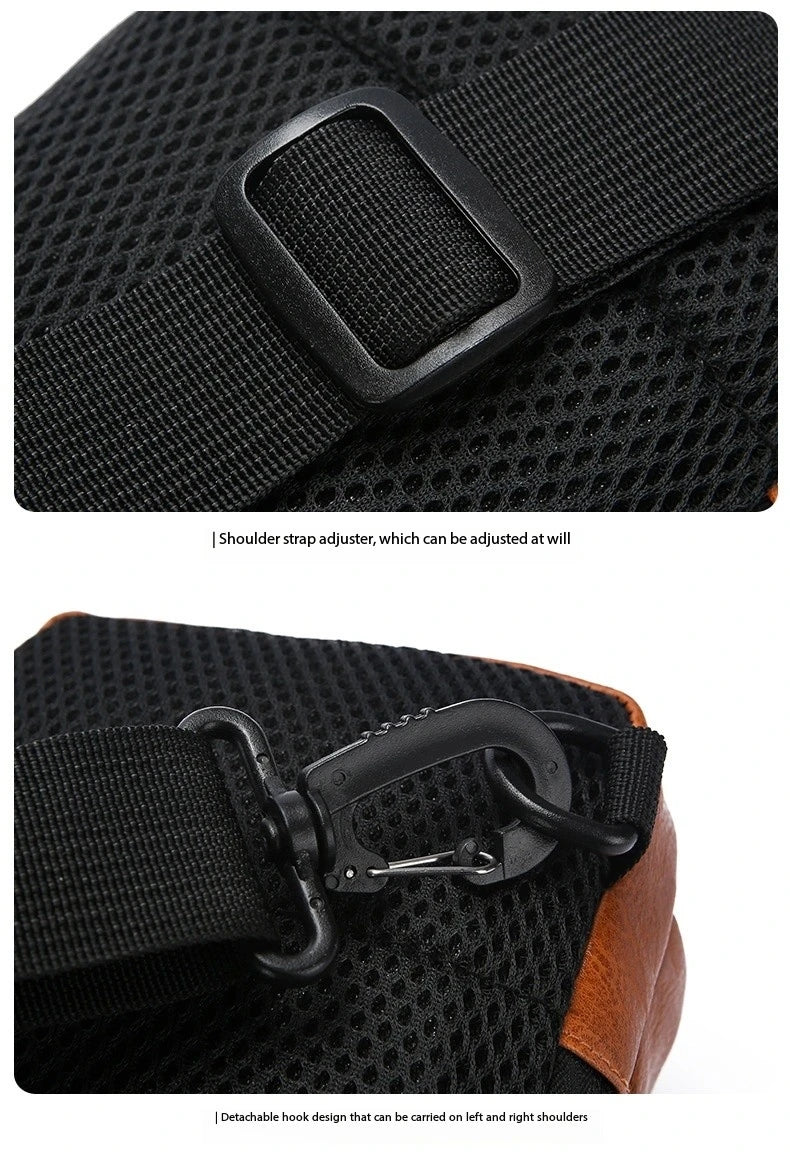 Bolsa Transversal Masculina Antifurto – Porta USB – Cadeado com Senha – Couro PU