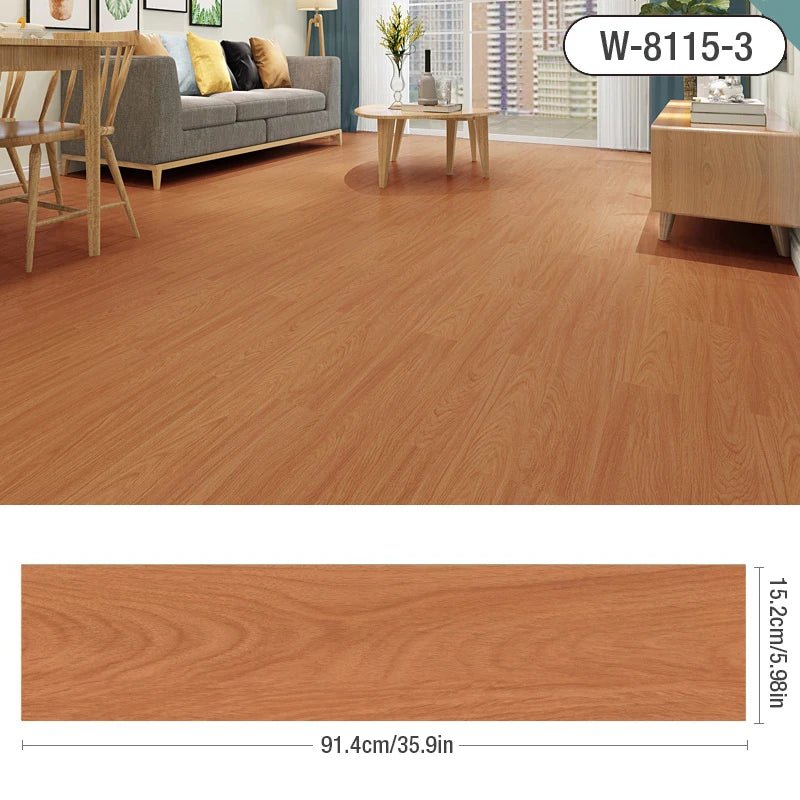 Self-adhesive Wood Grain Floor Wall Stickers PVC Wallpaper for Living Room Toilet Kitchen Home Floor Decor Waterproof Sticker