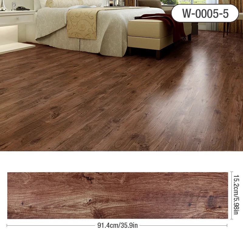 Self-adhesive Wood Grain Floor Wall Stickers PVC Wallpaper for Living Room Toilet Kitchen Home Floor Decor Waterproof Sticker