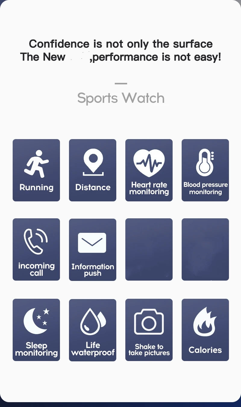 Smartwatch Esportivo – Monitor Cardíaco e Sono – Notificações – Unissex