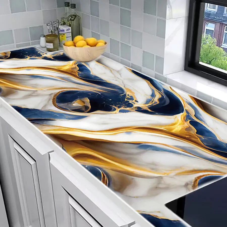 Marble Patterned Wallpaper for Kitchen Dining Room Waterproof and Oil Resistant Home Decoration Background Stickers Wallpaper