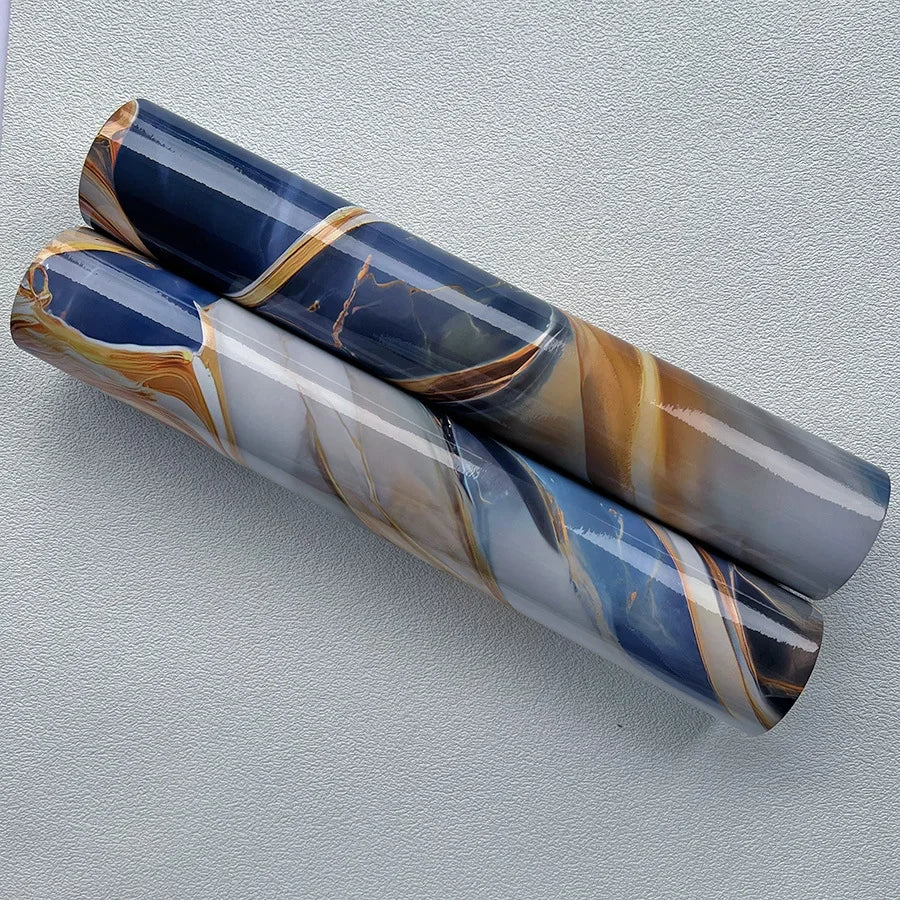 Papel de Parede Marmorizado Impermeável – Cozinha e Sala de Jantar – Autoadesivo