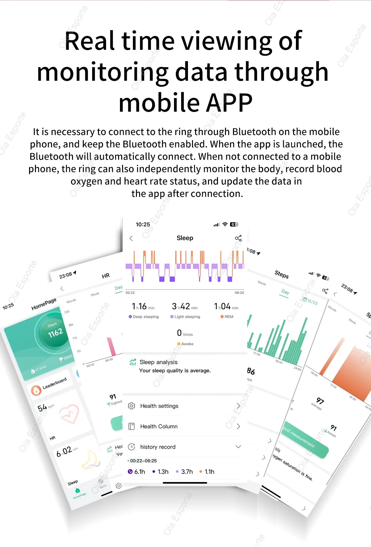 Anel Inteligente Smart Ring – Monitor Cardíaco, Ox igênio e Temperatura – À Prova d'água 5ATM