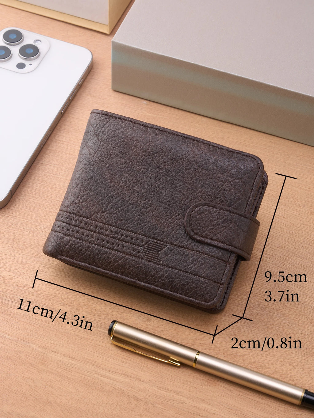 Carteira Masculina de Couro com Zíper – Slim com Porta-cartões e Moedas