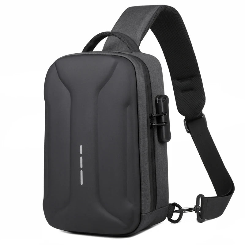Bolsa Transversal Antifurto com Cadeado e Porta USB – Nylon Resistente