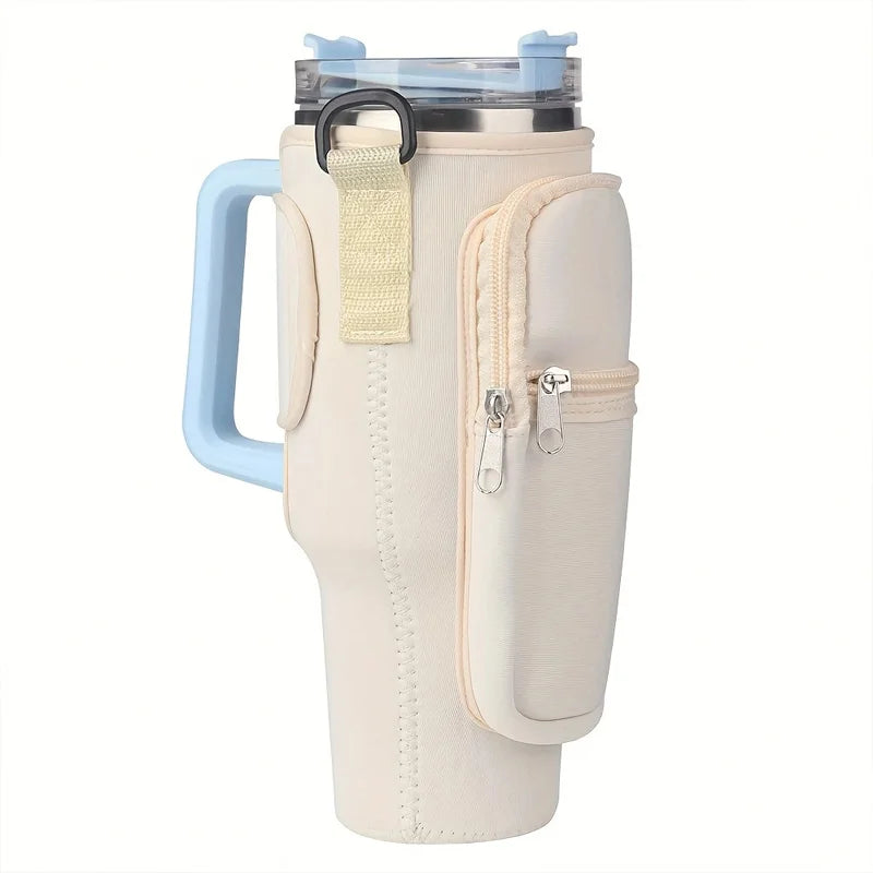 Capa para Copo Térmico com 2 Bolsas Laterais – Nylon – Compatível com Copos de 30oz e 40oz