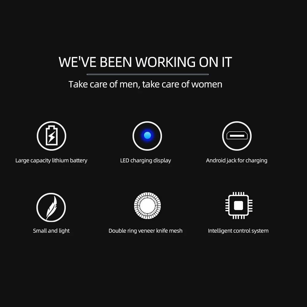 Barbeador Elétrico Mini Recarregável – Display LED – Unissex – Rosto, Corpo e Axilas