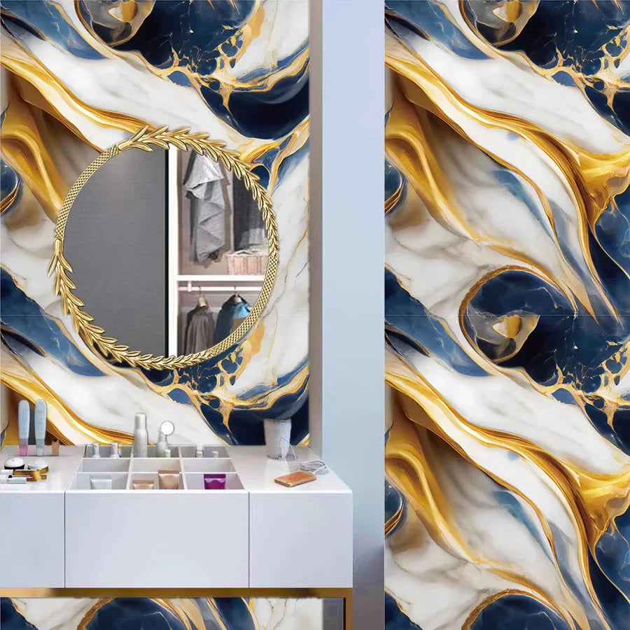 Marble Patterned Wallpaper for Kitchen Dining Room Waterproof and Oil Resistant Home Decoration Background Stickers Wallpaper