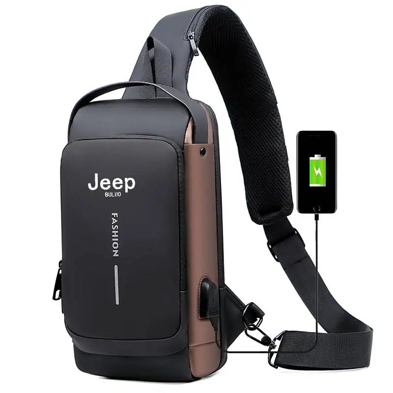 Bolsa Transversal Masculina Jeep Buluo – Nylon Antifurto – Vários Compartimentos