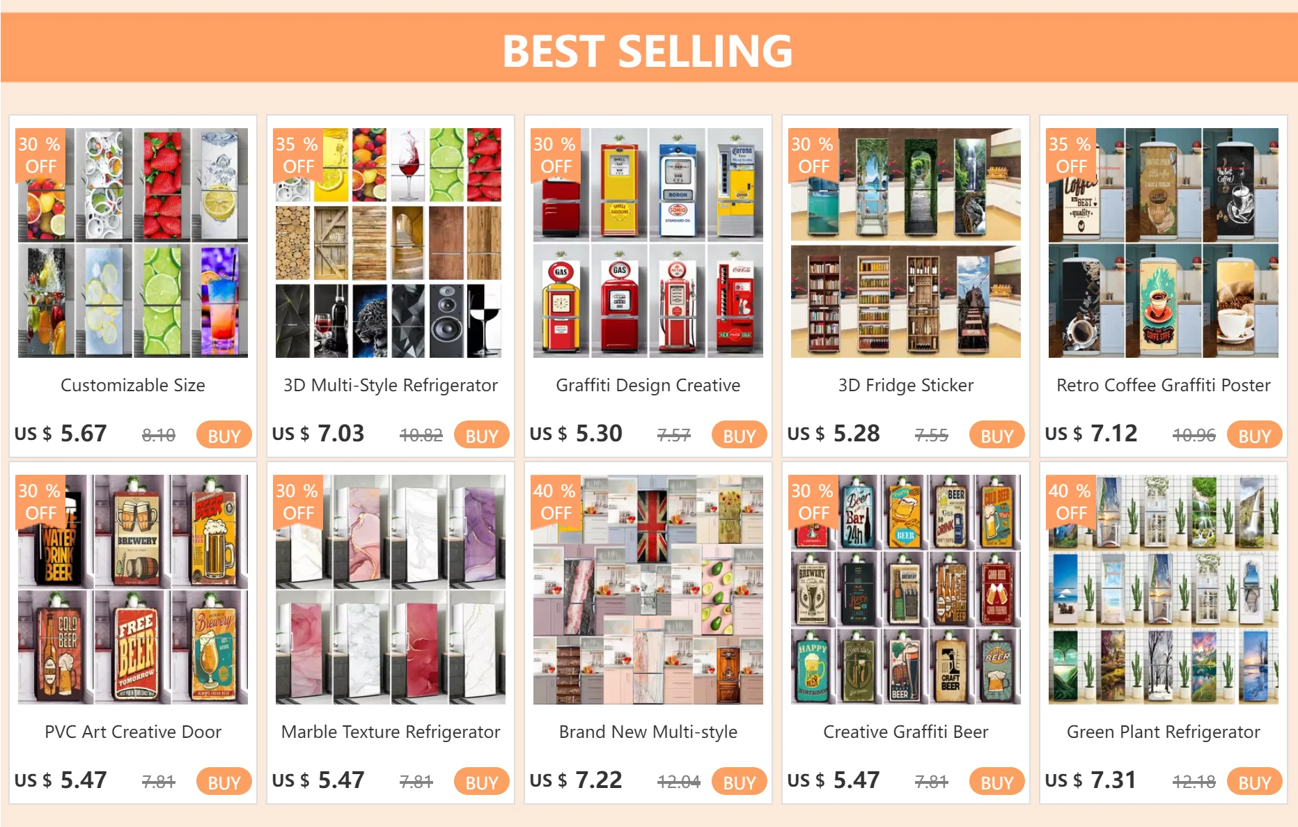 Adesivo Decorativo Retrô Floral para Geladeira – Vinil Impermeável – Vários Tamanhos