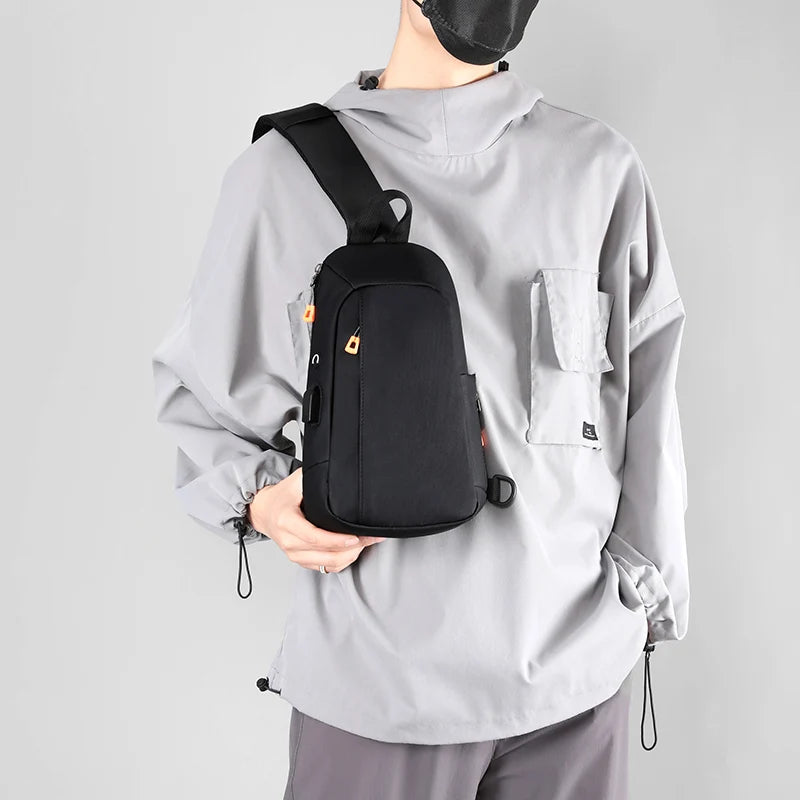 Bolsa Transversal Masculina Multibolsos – Tecido Oxford – Uso Diário e Viagem