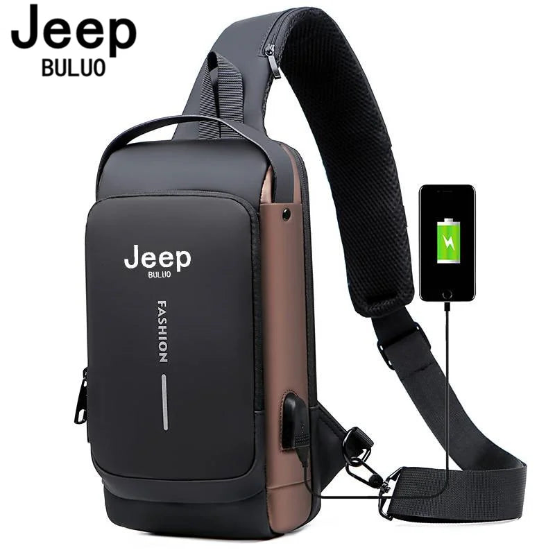 Bolsa Transversal Masculina Jeep Buluo – Nylon Antifurto – Vários Compartimentos