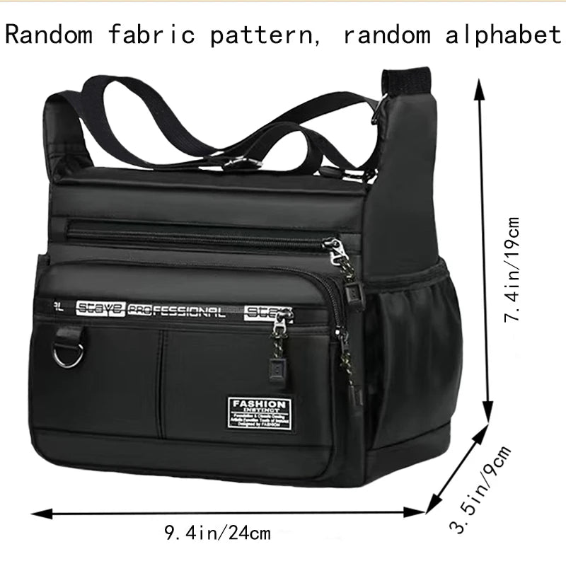 Bolsa Transversal Masculina – Nylon Ultraleve – Múltiplos Bolsos – Casual e Negócios