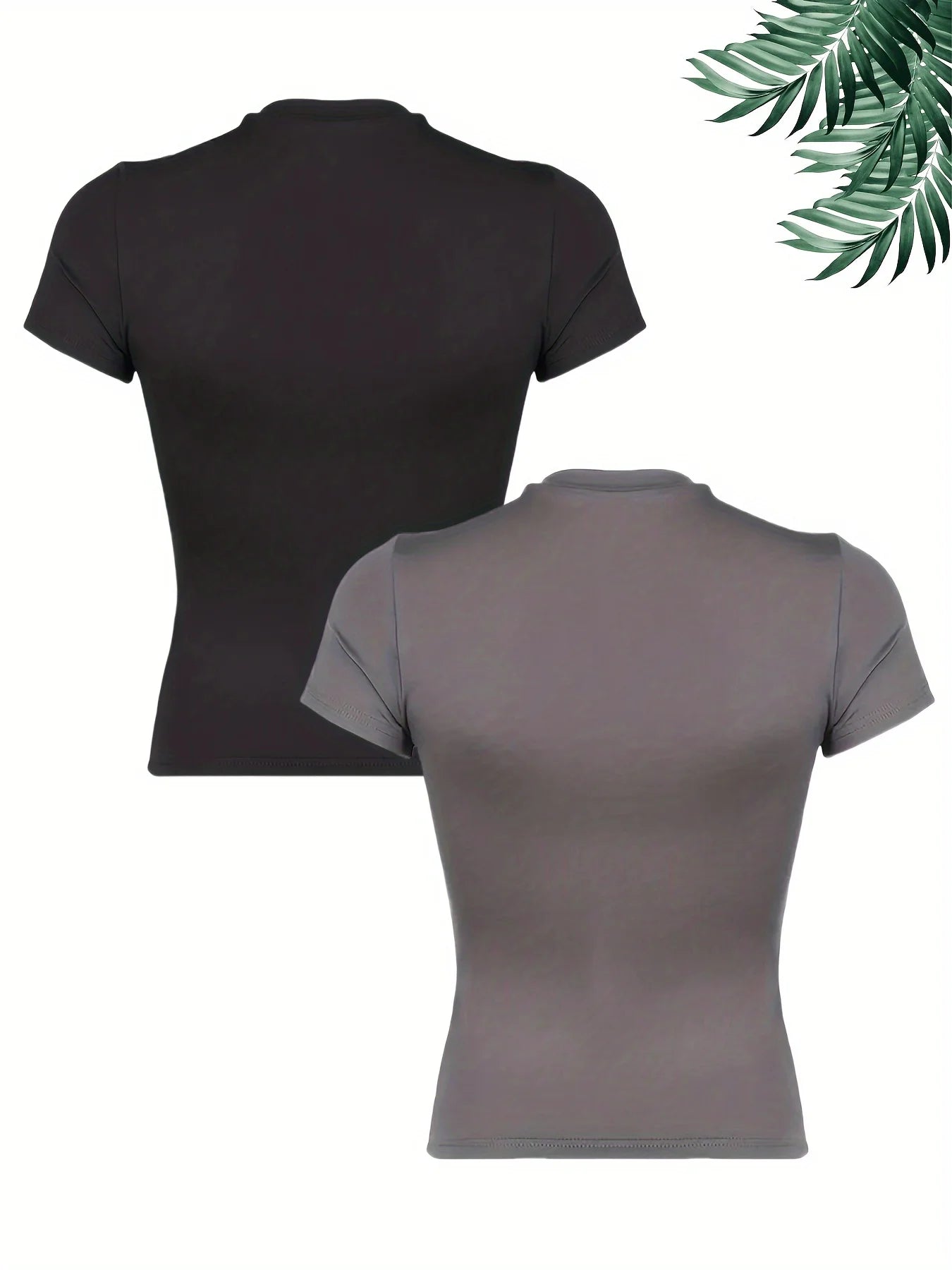 Kit 3 Camisetas Femininas Slim Fit Manga Curta Gola Redonda Y2k Vintage
