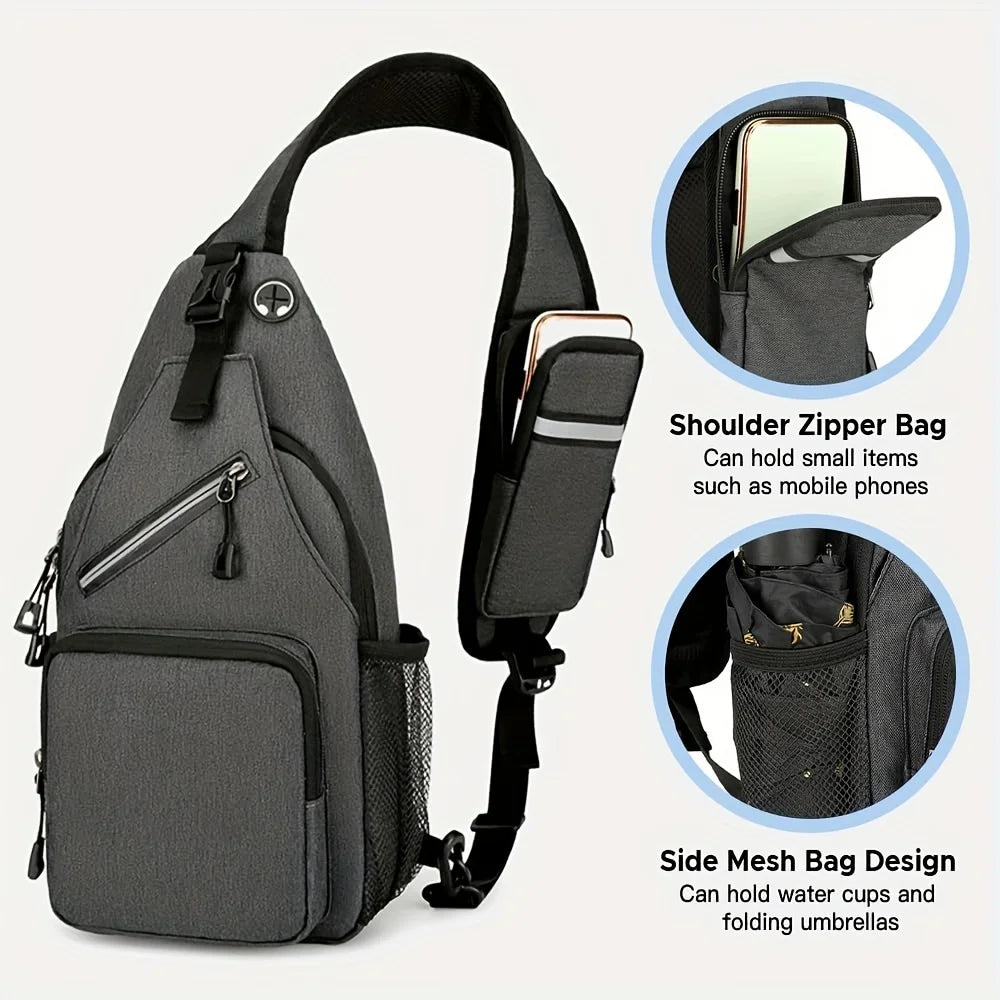 Mochila Transversal Leve Unissex – Bolsa de Ombro para Trilha e Viagem
