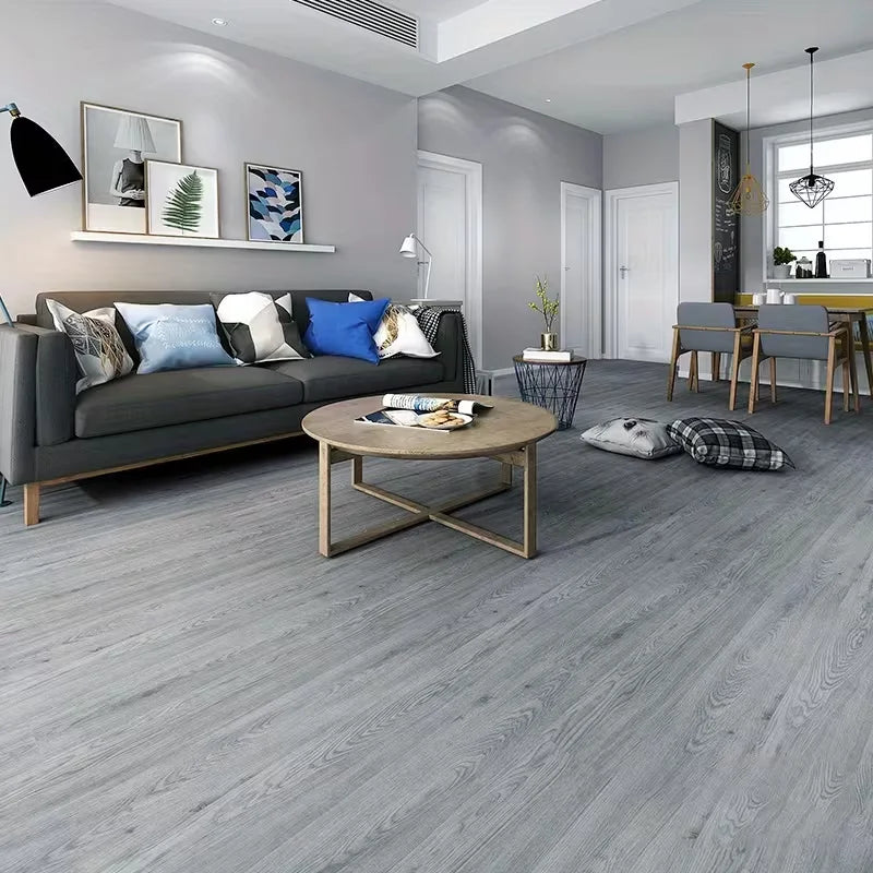 10Pcs 40x15cm PVC Floor Stickers Self-adhesive Stickers Waterproof Thickened Wood Grain Floor Stickers Stickers Living Room