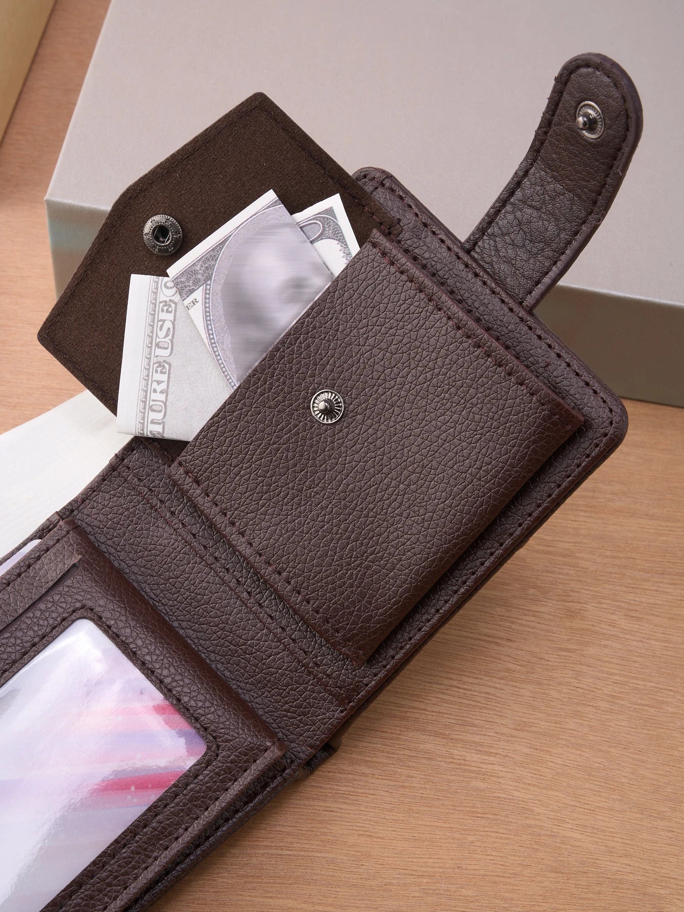 Carteira Masculina de Couro com Zíper – Slim com Porta-cartões e Moedas
