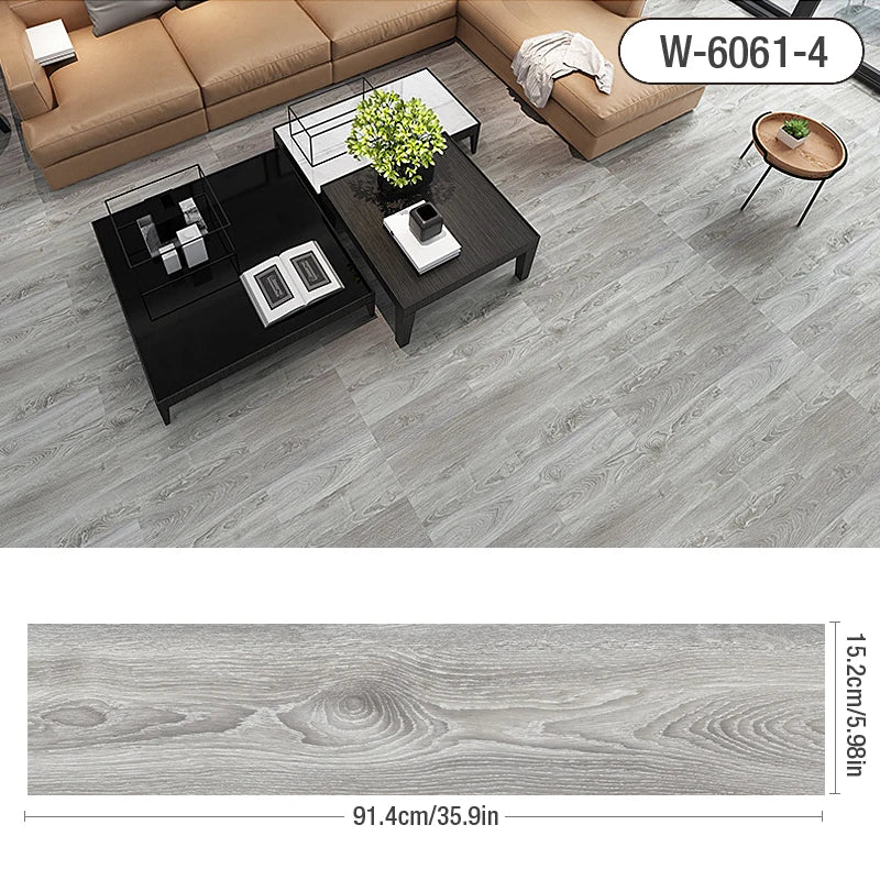 Self-adhesive Wood Grain Floor Wall Stickers PVC Wallpaper for Living Room Toilet Kitchen Home Floor Decor Waterproof Sticker