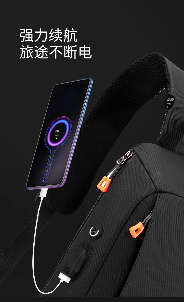 Bolsa Transversal Masculina Multibolsos – Tecido Oxford – Uso Diário e Viagem