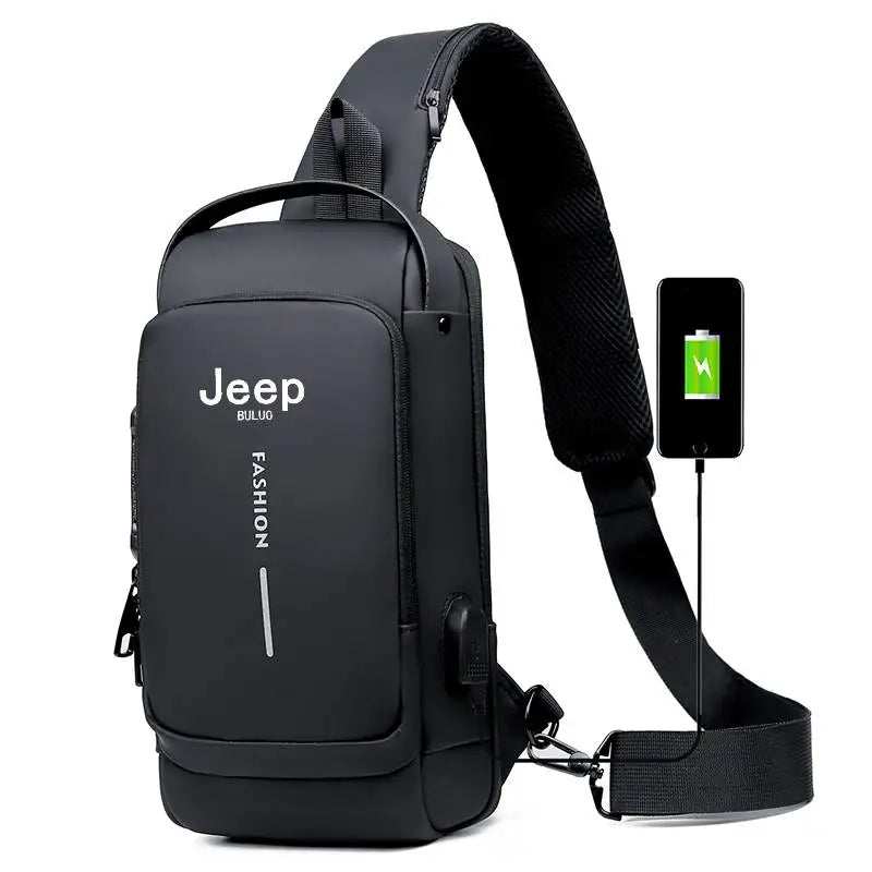 Bolsa Transversal Masculina Jeep Buluo – Nylon Antifurto – Vários Compartimentos