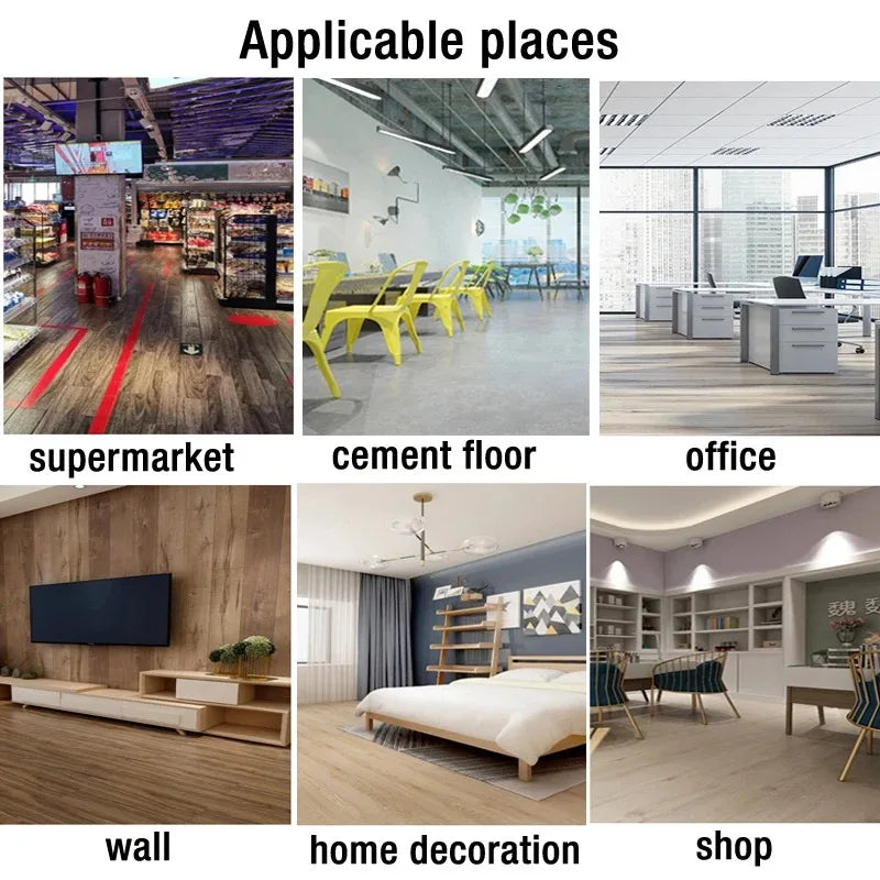 10Pcs 40x15cm PVC Floor Stickers Self-adhesive Stickers Waterproof Thickened Wood Grain Floor Stickers Stickers Living Room