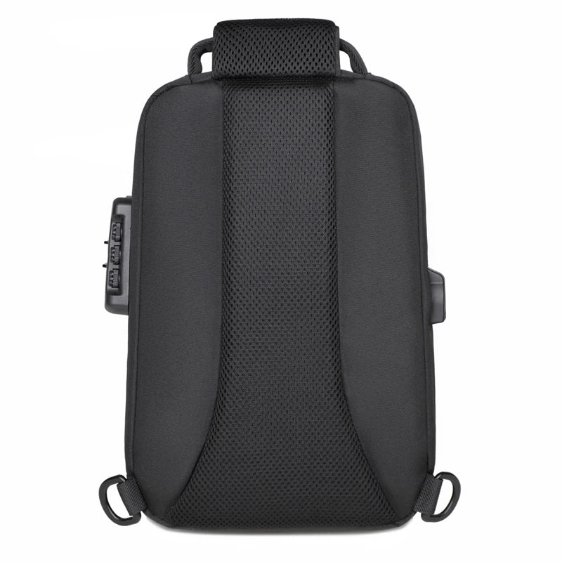 Bolsa Transversal Antifurto com Cadeado e Porta USB – Nylon Resistente