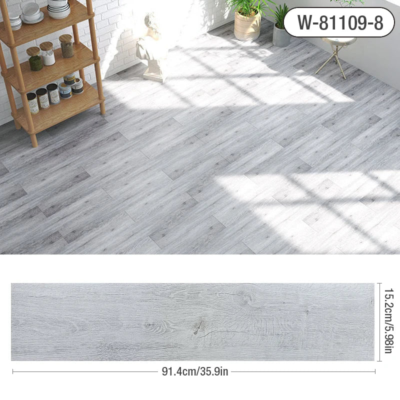Self-adhesive Wood Grain Floor Wall Stickers PVC Wallpaper for Living Room Toilet Kitchen Home Floor Decor Waterproof Sticker