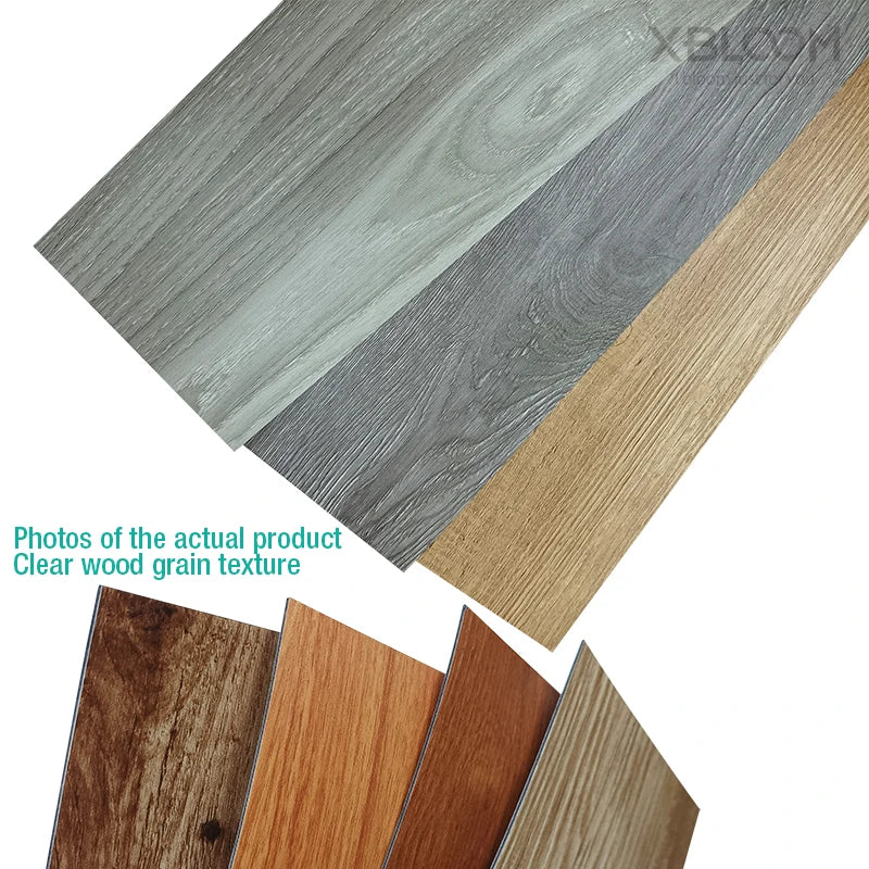Self-adhesive Wood Grain Floor Wall Stickers PVC Wallpaper for Living Room Toilet Kitchen Home Floor Decor Waterproof Sticker