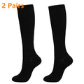 2 Pairs Compression Stockings Blood Circulation Promotion Slimming Sport Nurse Socks Anti Fatigue Comfort Knee High