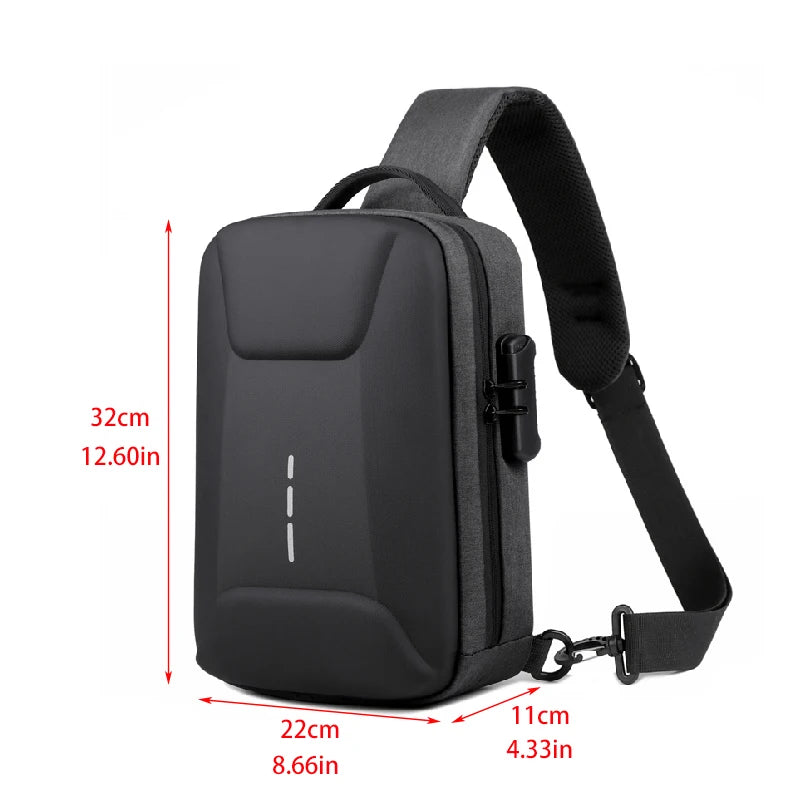 Bolsa Transversal Antifurto com Cadeado e Porta USB – Nylon Resistente