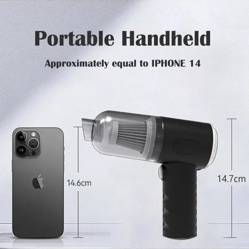 Aspirador de Pó Portátil Sem Fio 9000Pa – USB – Bateria 1200mAh – Automóvel e Casa