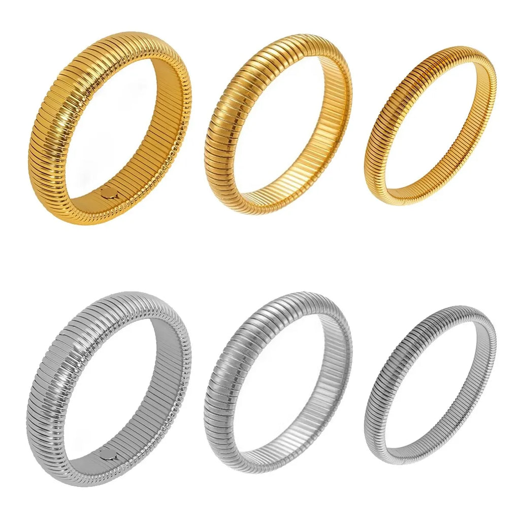 Pulseira Unissex Banhada a Ouro 18K – Aço Inoxidável Retrô À Prova d'água