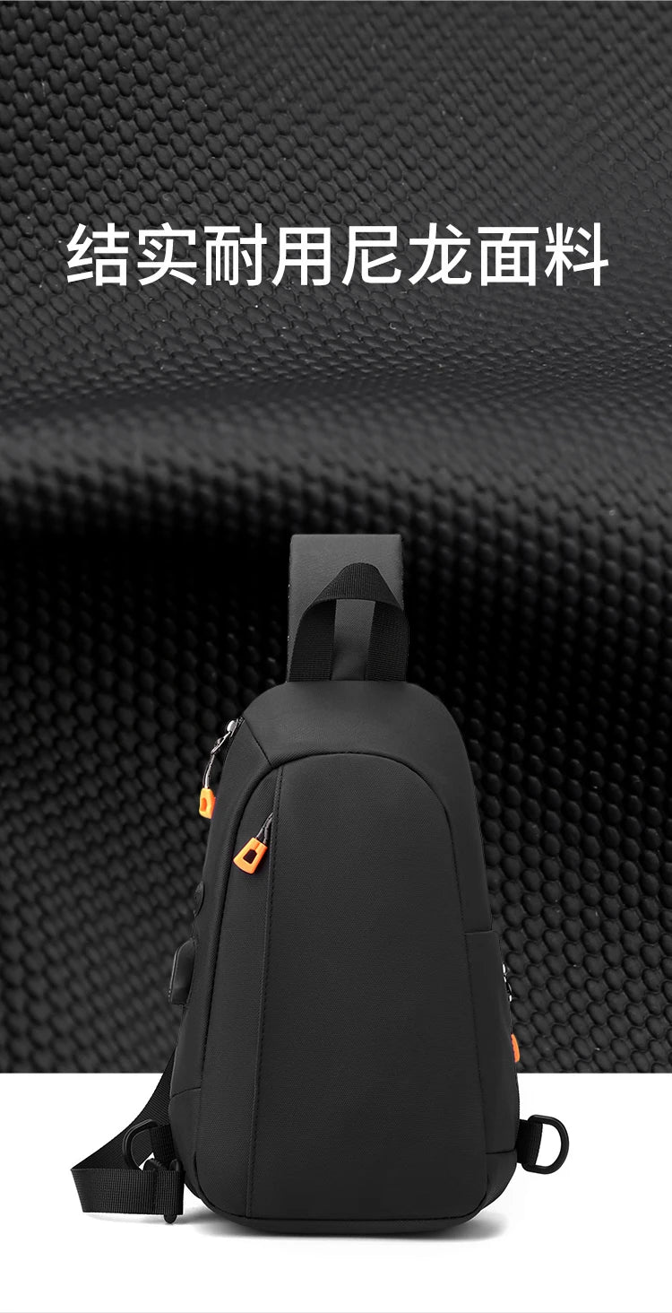 Bolsa Transversal Masculina Multibolsos – Tecido Oxford – Uso Diário e Viagem