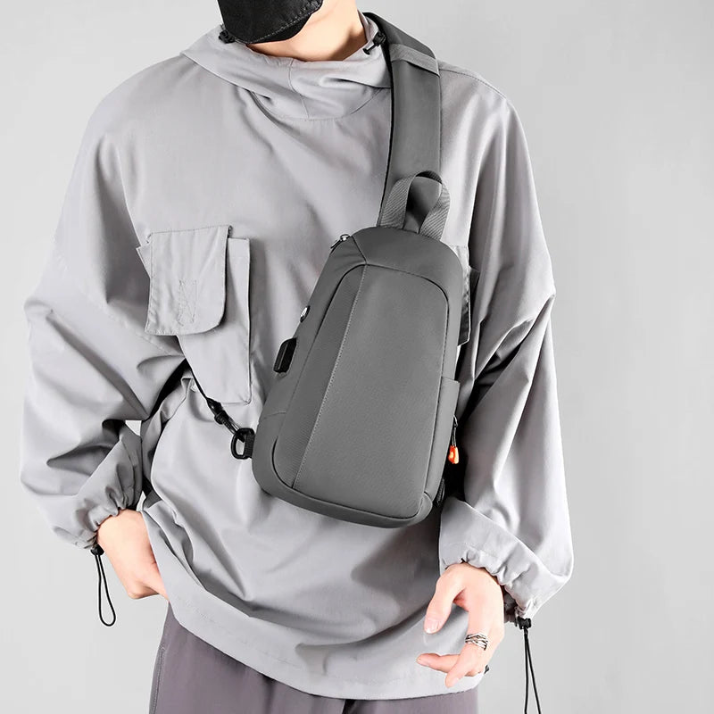 Bolsa Transversal Masculina Multibolsos – Tecido Oxford – Uso Diário e Viagem