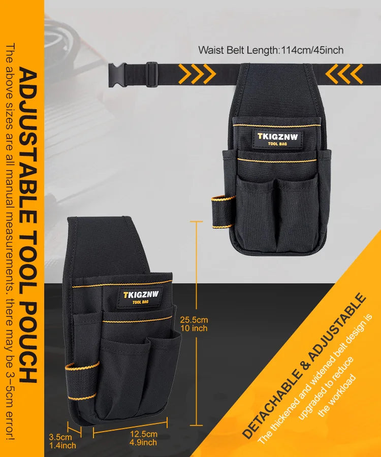 Bolsa de Ferramentas Profissional com Cinto – 6 Bolsos e 9 Suportes para Chaves