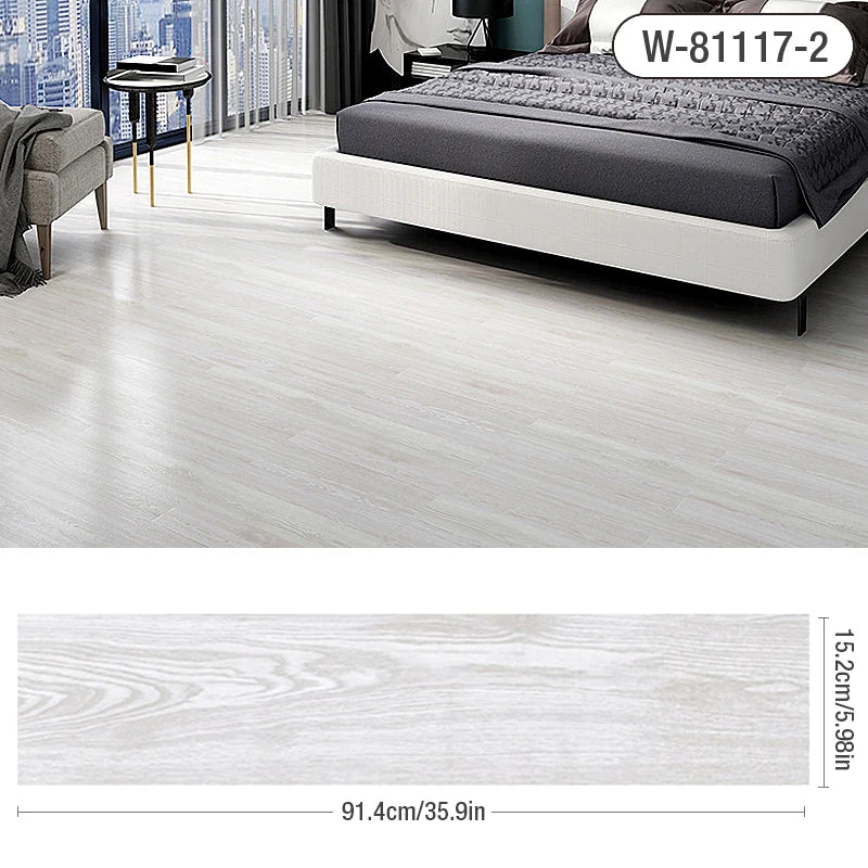 Self-adhesive Wood Grain Floor Wall Stickers PVC Wallpaper for Living Room Toilet Kitchen Home Floor Decor Waterproof Sticker