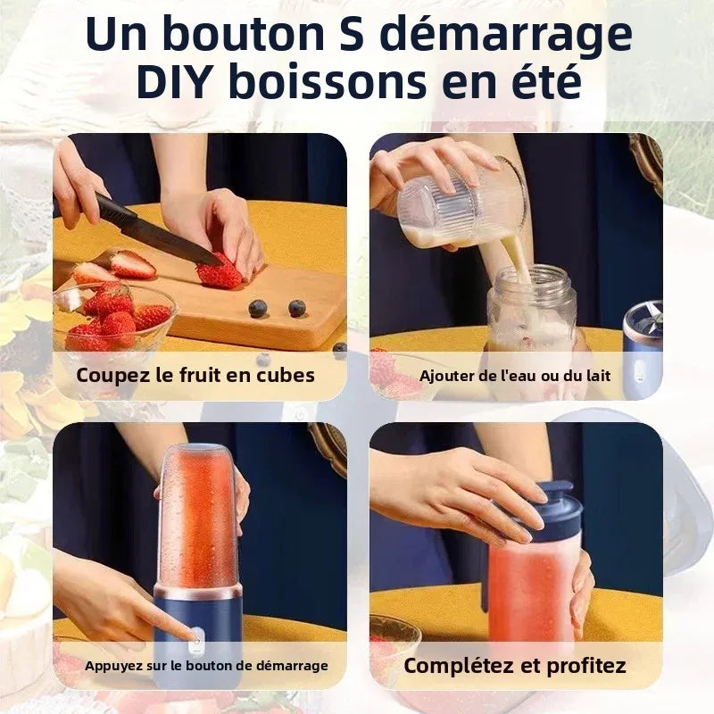 Liquidificador Portátil USB 400ml – Mini Mixer Elétrico para Smoothie e Vitamina