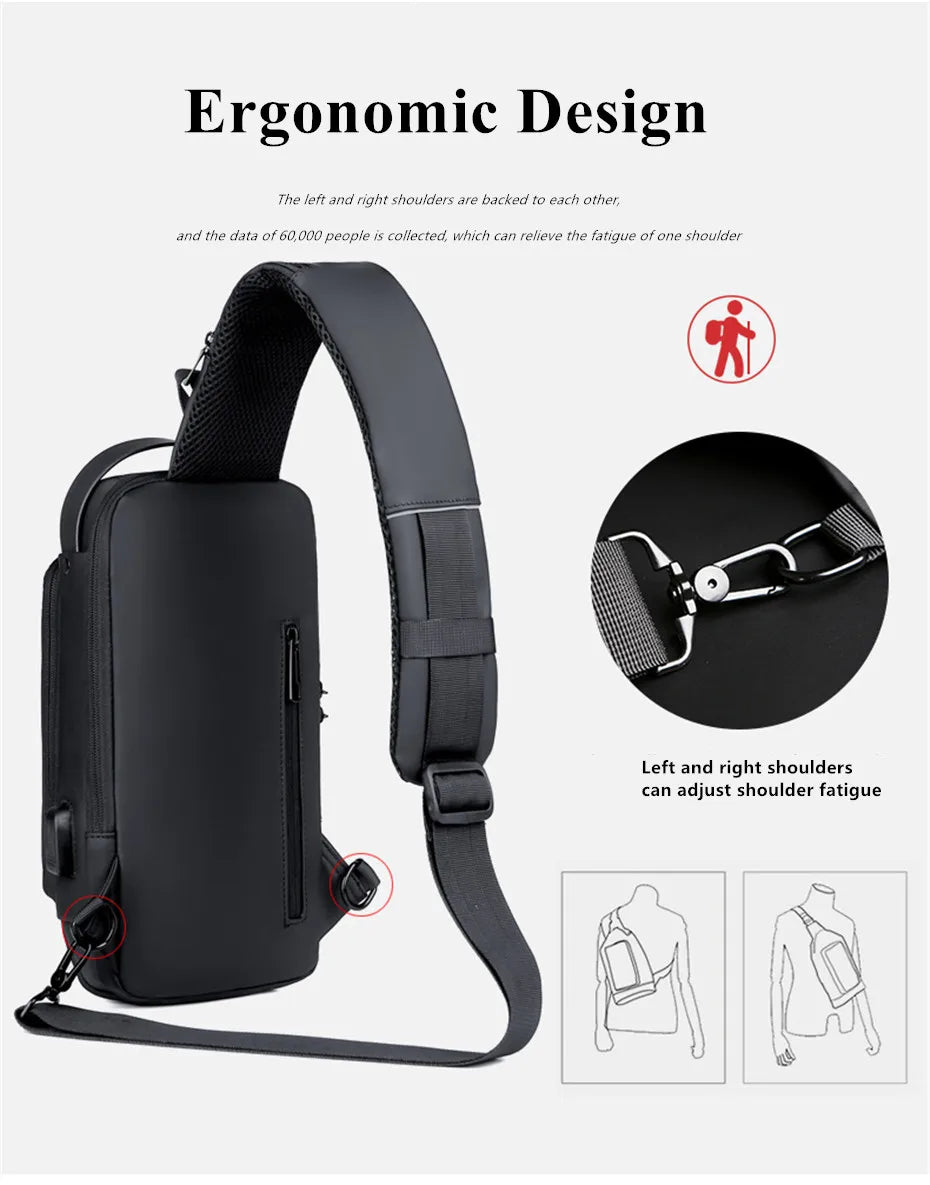 Bolsa Transversal Masculina Jeep Buluo – Nylon Antifurto – Vários Compartimentos