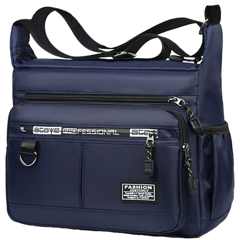 Bolsa Transversal Masculina – Nylon Ultraleve – Múltiplos Bolsos – Casual e Negócios